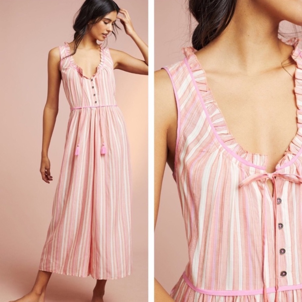 Pink Striped Jumpsuit
